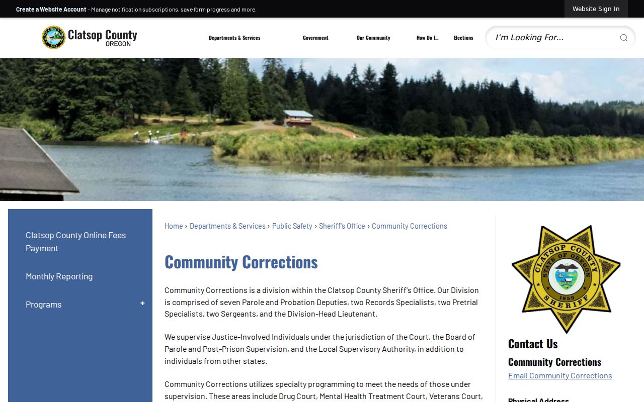 Clatsop County Community Corrections office information