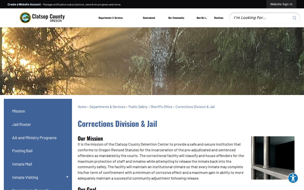 Clatsop County Corrections Division and jail information