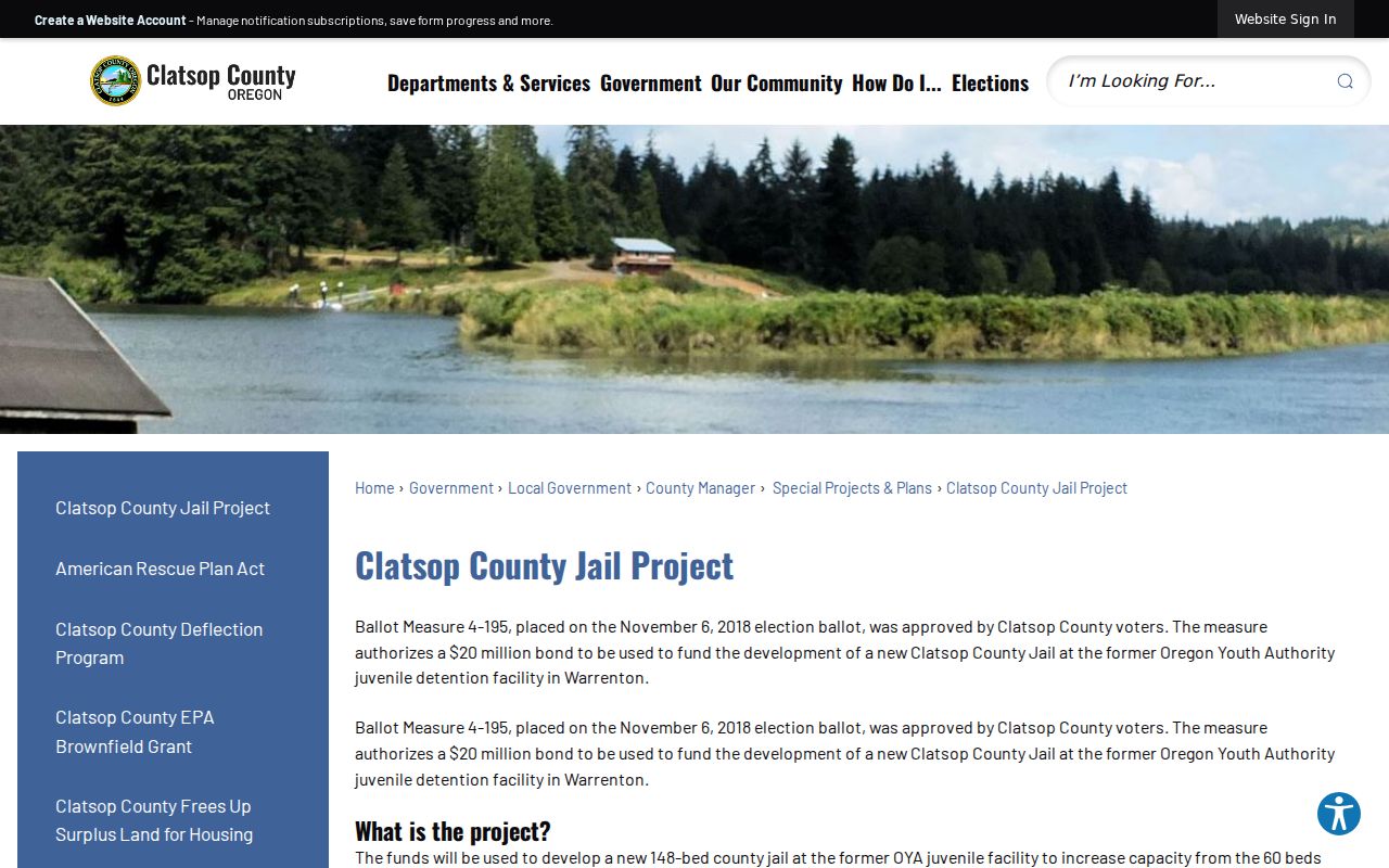 Clatsop County jail project history in Warrenton