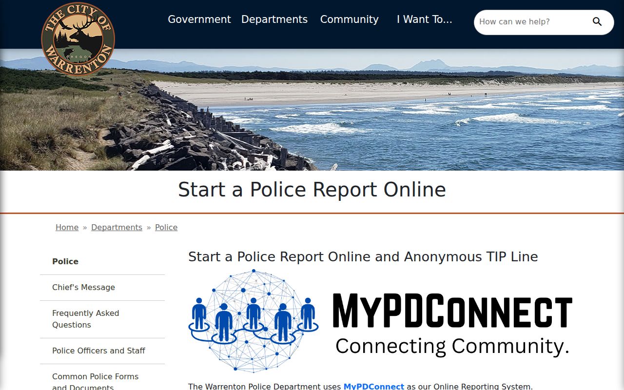 Clatsop County Warrenton criminal records online police report launch